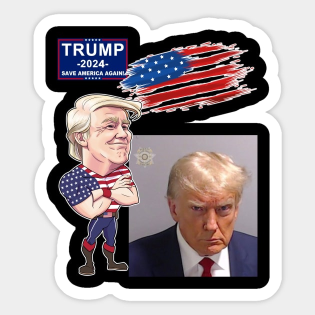 Trump 2024 Mug Shot Sticker by WithCharity